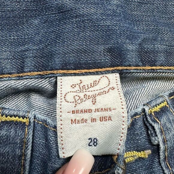 True Religion Women’s Size 28 Straight Leg Jeans Blue Denim Medium Wash Big T - Picture 7 of 10